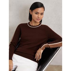 REISS Anne Wool-Blend Colour-Block Jumper